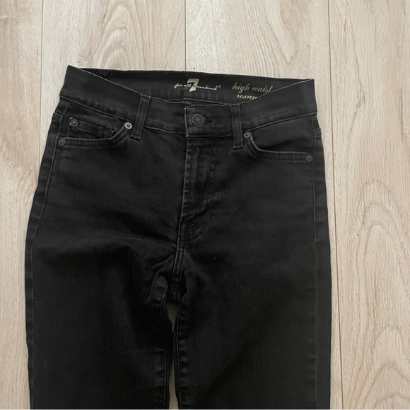 7 For All Mankind Black High Rise Jeans Size 25 Made In Italy - Picture 4 of 13